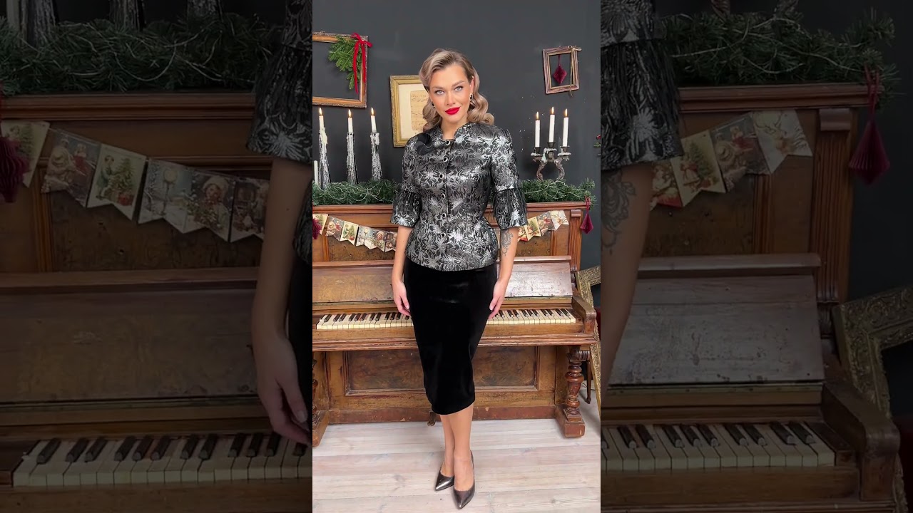 Нарядный комплект из жаккарда Мода-Юрс арт. 2859-1 serebro zvety  #fashion  #style  #beauty