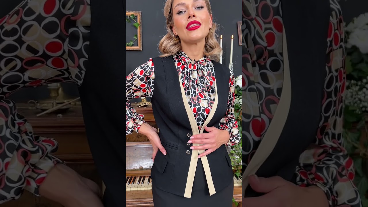 Костюм-тройка с жилетом Мода-Юрс арт. 2802 коралл  #fashion  #fashionstyle  #style