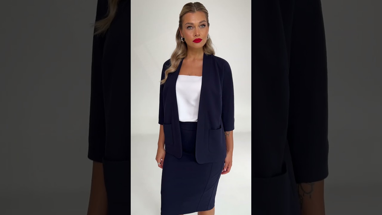 Офисный костюм-двойка в синих тонах Мода-Юрс арт. 2218 sinij  #style  #styling  #ootd  #мода