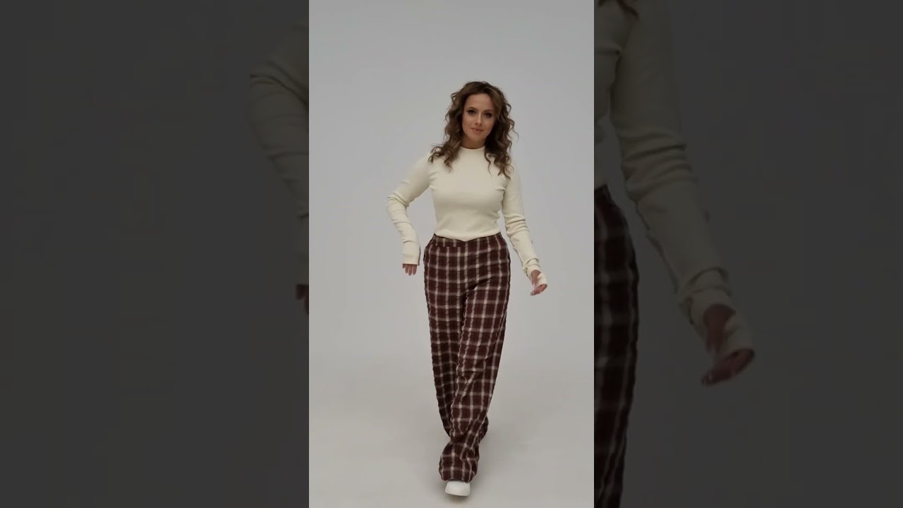модные брюки клетка М 985 М 983