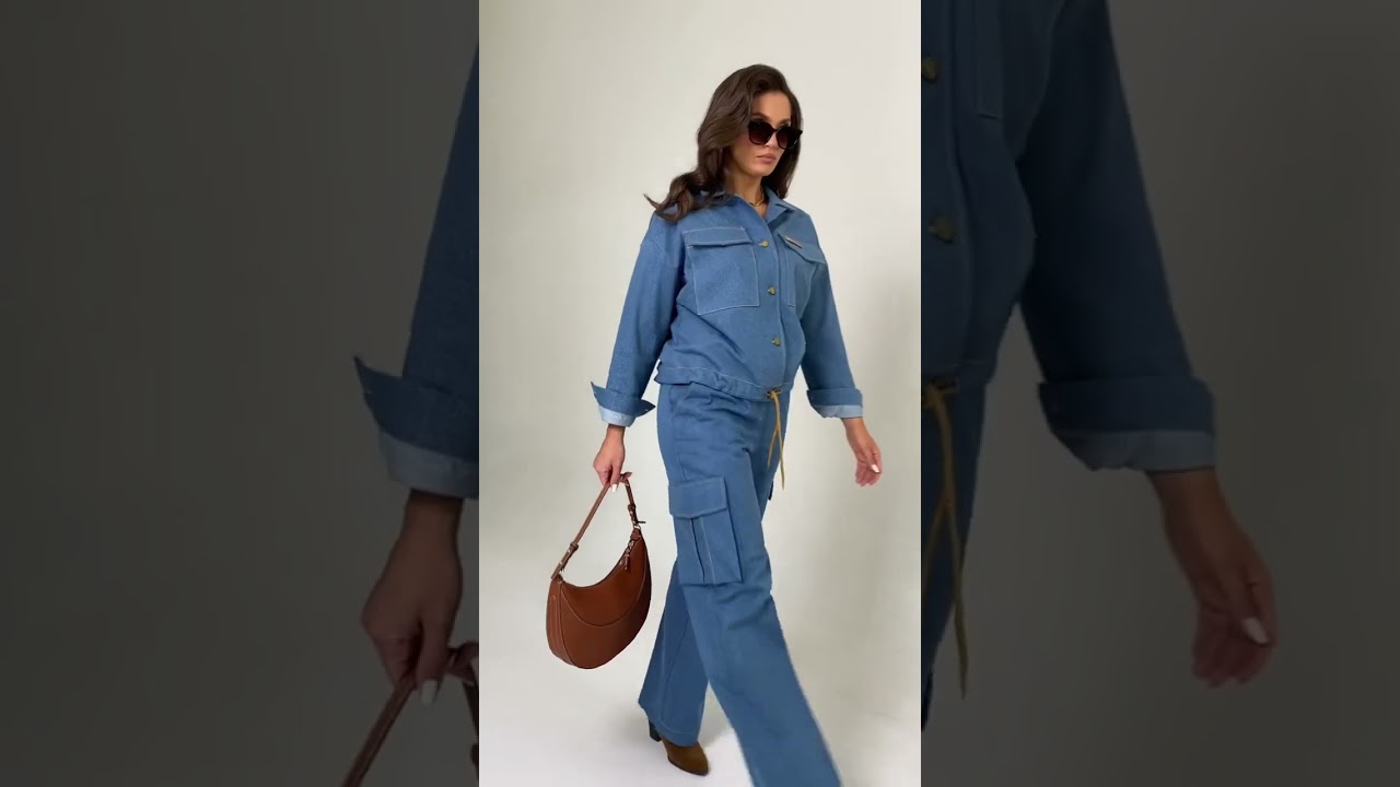 6115 костюм женский джинсовый. Размерный ряд с 46 по 52