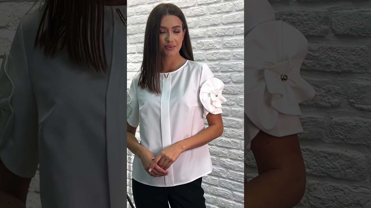 Кружевная блуза VIZAVI 722 молочного, белого цвета #fashion #fashionst #брендыодежды #стильxl #look