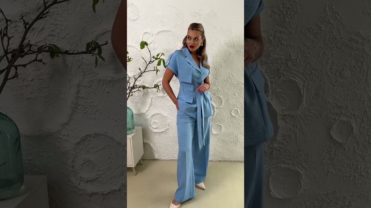 Летний брючный костюм Мода-Юрс арт. 2809 golyboj  #style  #fashion  #look