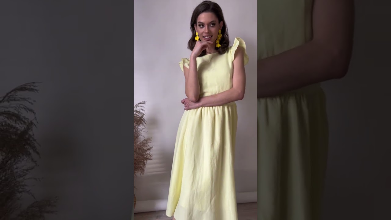 Жёлтое платье с открытой спиной. ЮРС. URS