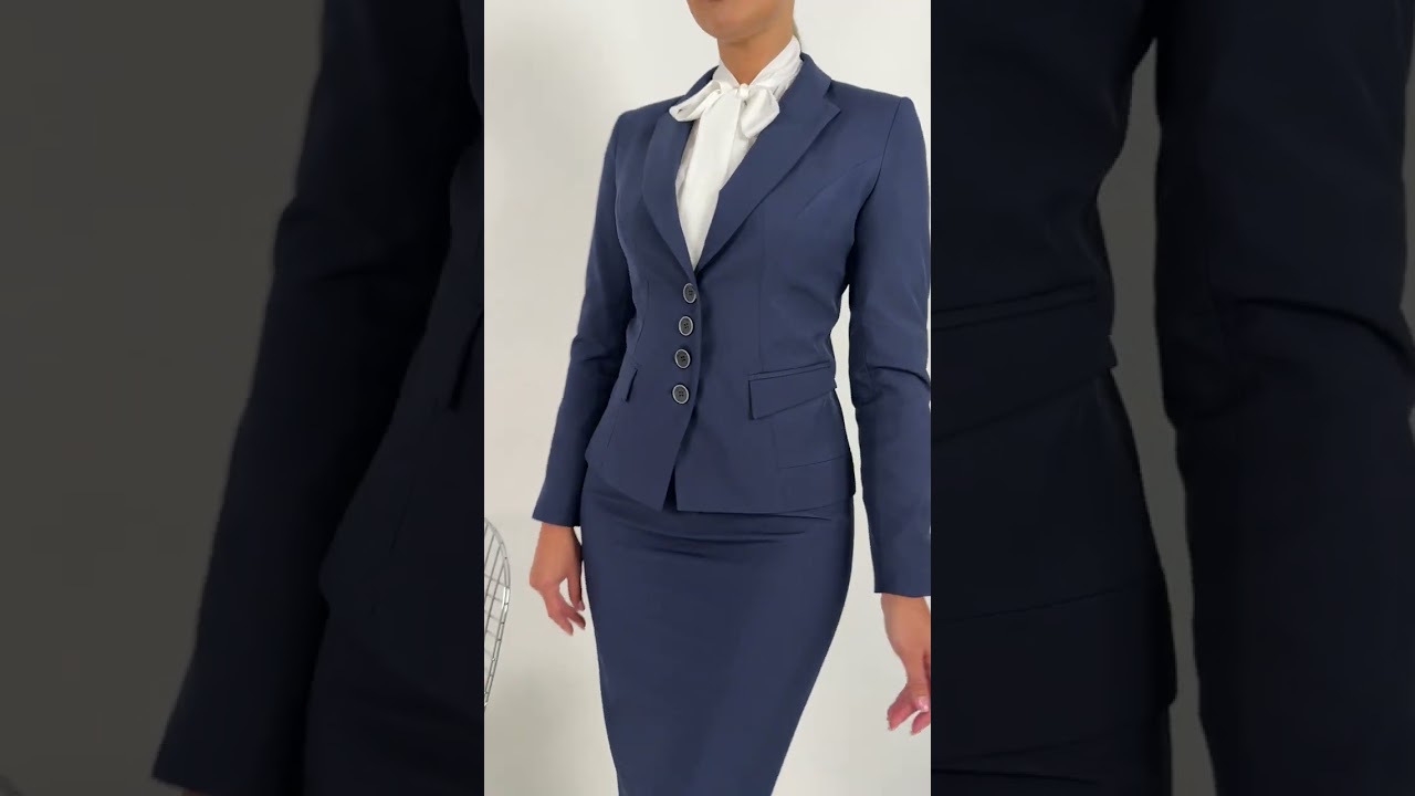 Классический офисный костюм-двойка Мода-Юрс арт. 2224 temno sinij  #fashion  #модныепоказы  #style