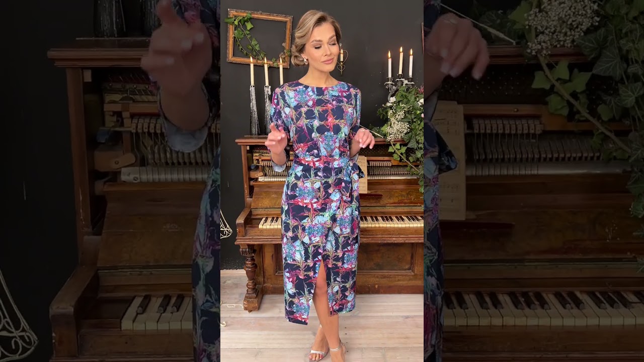 Платье с принтом Мода-Юрс арт. 2842-1 golyboj rozovyj