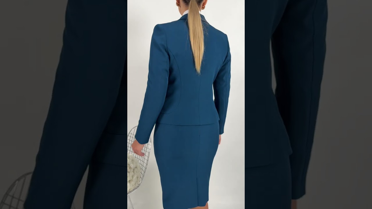 Классический офисный костюм-двойка Мода-Юрс арт. 2224  morskata volna #fashion  #одежда   #style