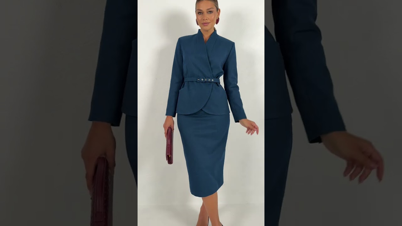 Классический костюм-двойка с юбкой Мода-Юрс арт 2940 morskaja volna  #fashion  #fashionstyle