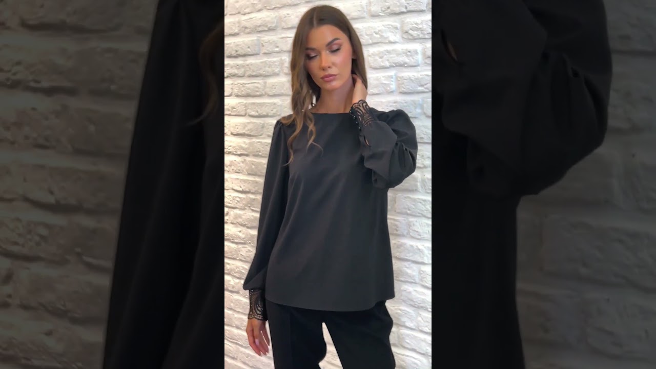 Кружевная блуза VIZAVI 714 черного цвета #fashion #одежда #fashionstyle #style #look
