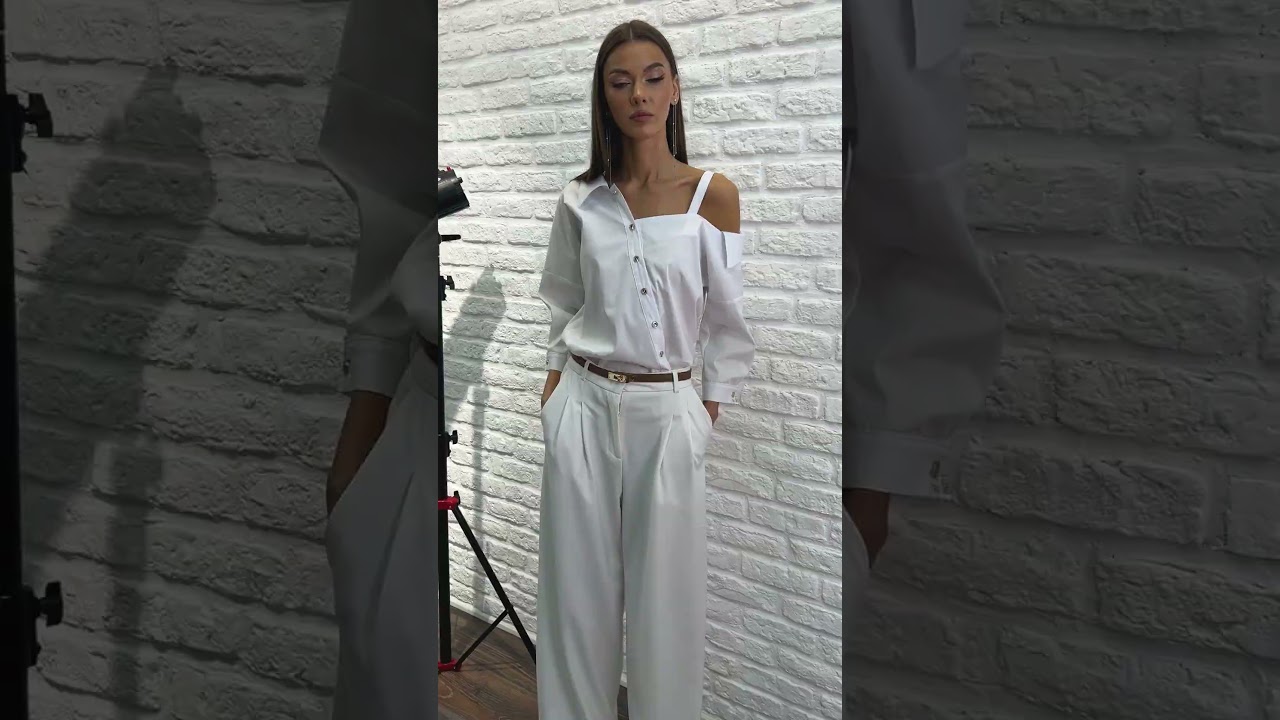 Блуза-рубашка VIZAVI 726 белая #fashion #модныепоказы #брендыодежды #style #ootdguide