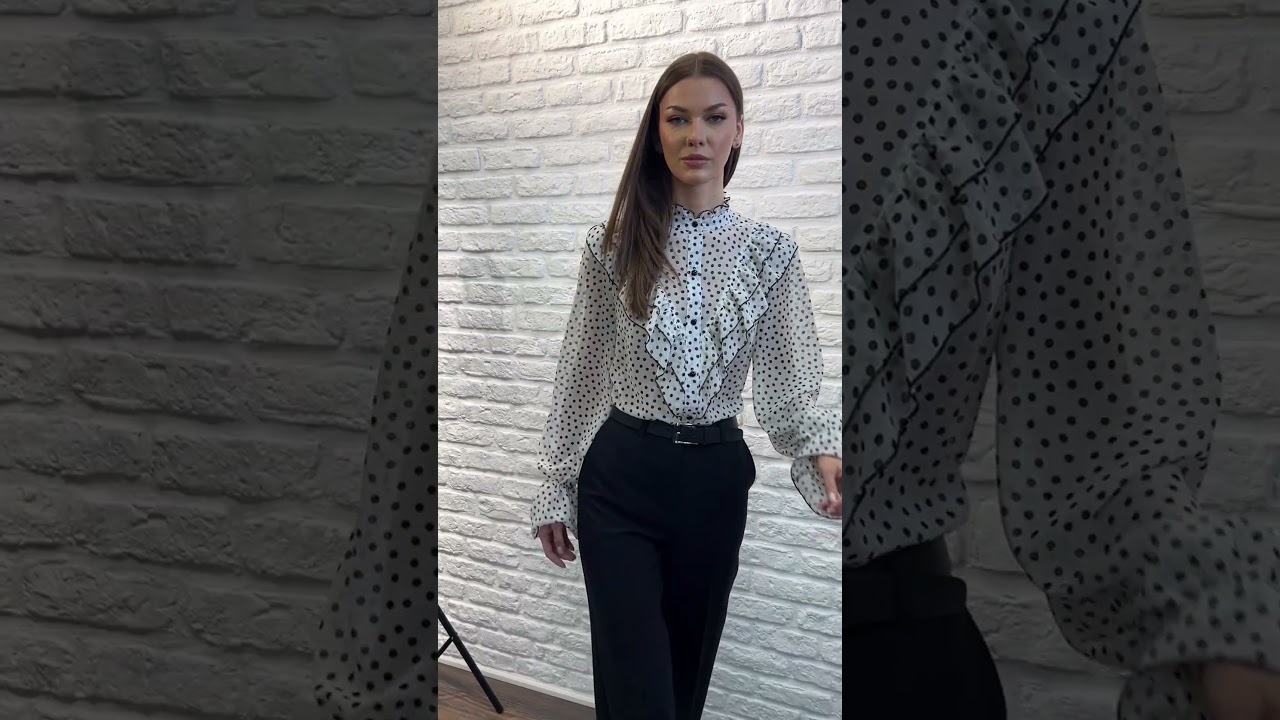 Блузка VIZAVI 744 черно-белый (принт горох )#fashion #style #брендыодежды #модныепоказы #мода