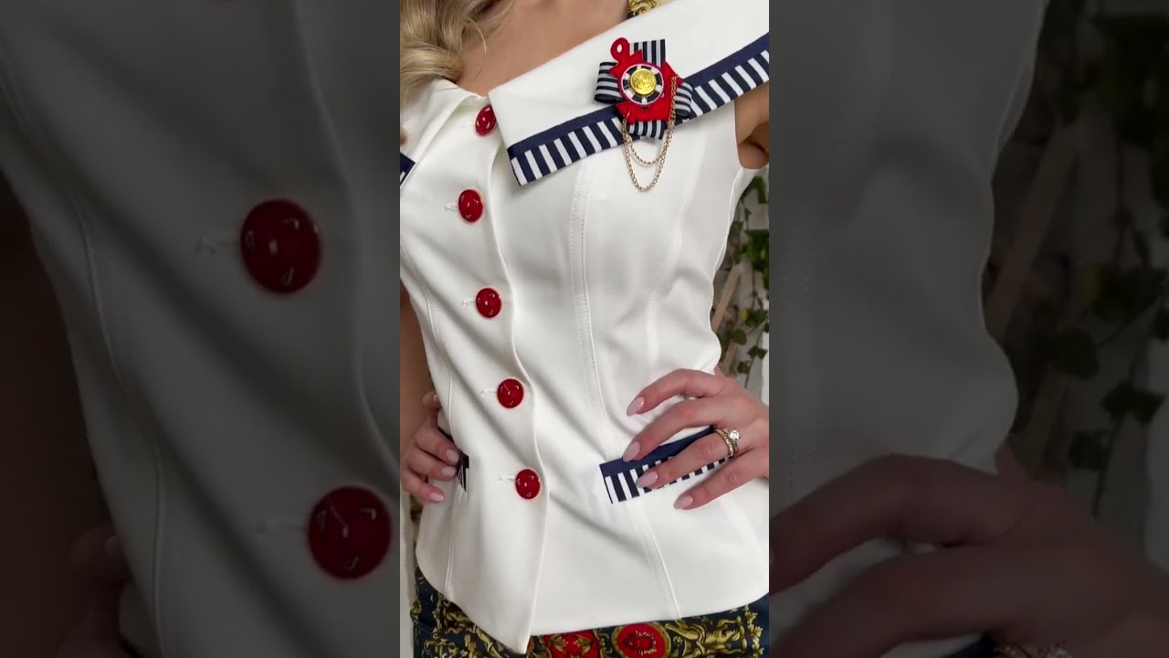 Костюм в морском стиле Мода-Юрс модель 2022-1 molochnyj yzor