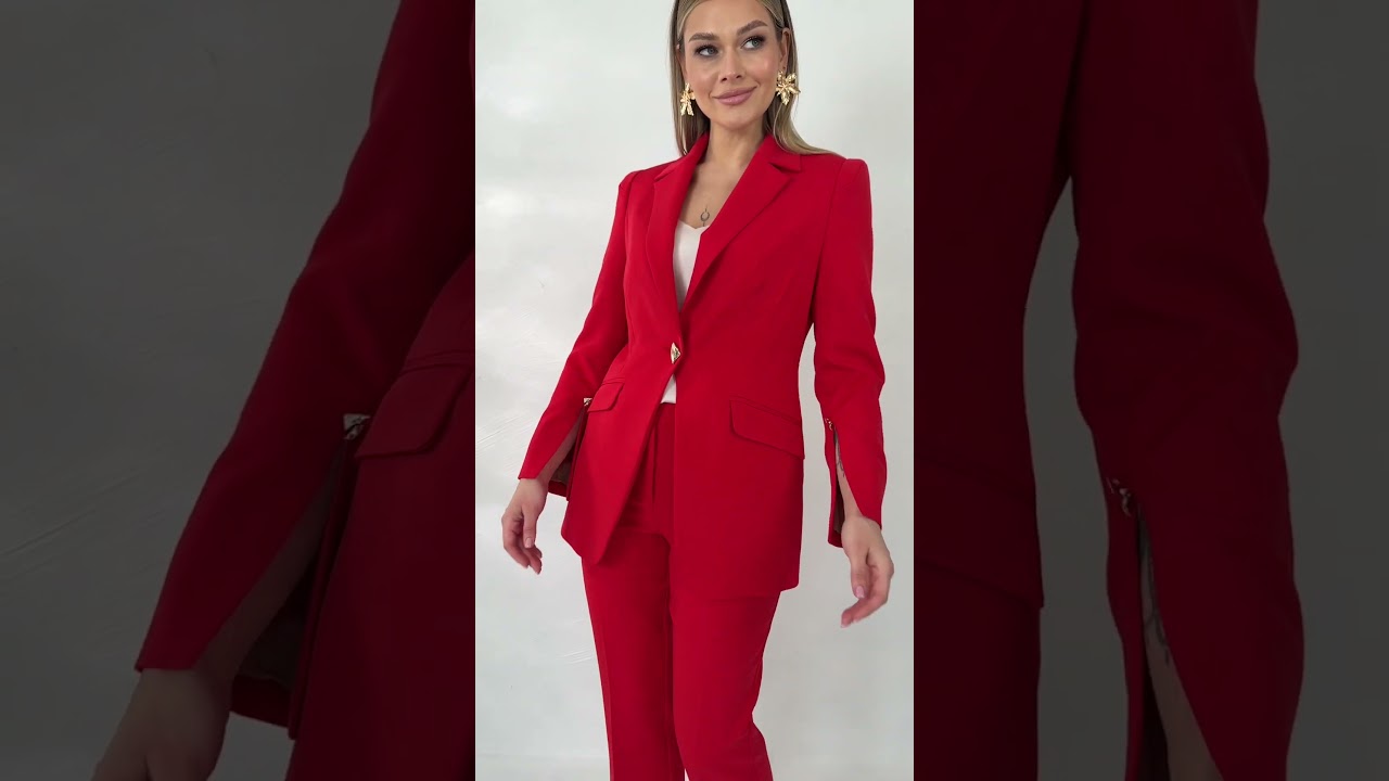 Нарядный женский брючный костюм  Мода-Юрс 2960 krasnyj  #брендыодежды  #fashion  #стиль