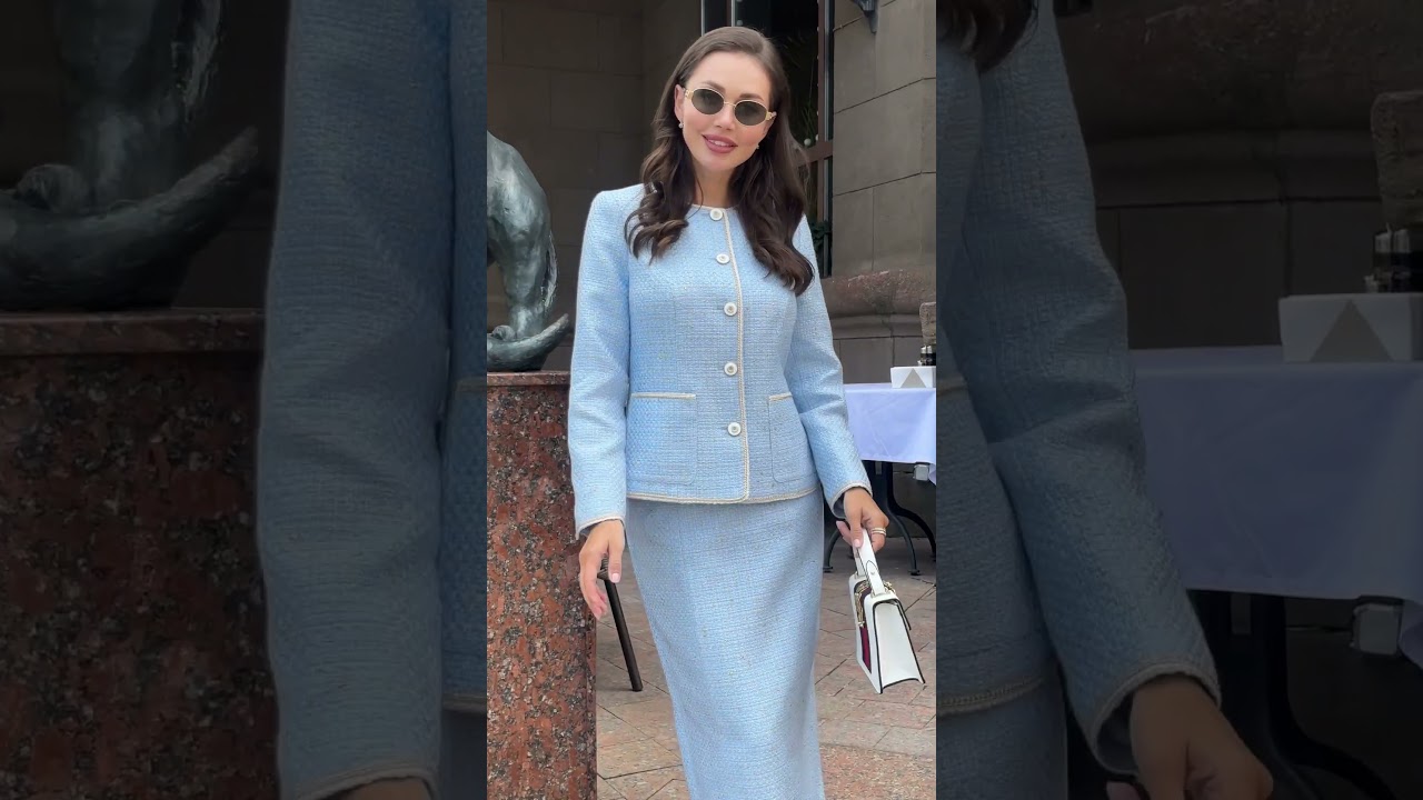 Твидовый костюм с юбкой в стиле Шанель. 22-972-2 URS.by