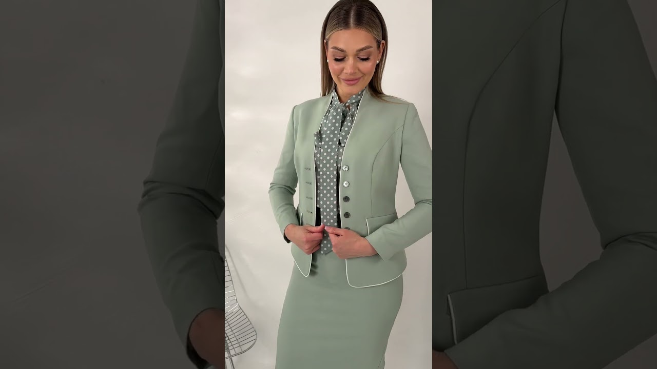Классический костюм-тройка с кантом Мода-Юрс арт. 2808 mentol  #fashion  #брендыодежды  #стиль