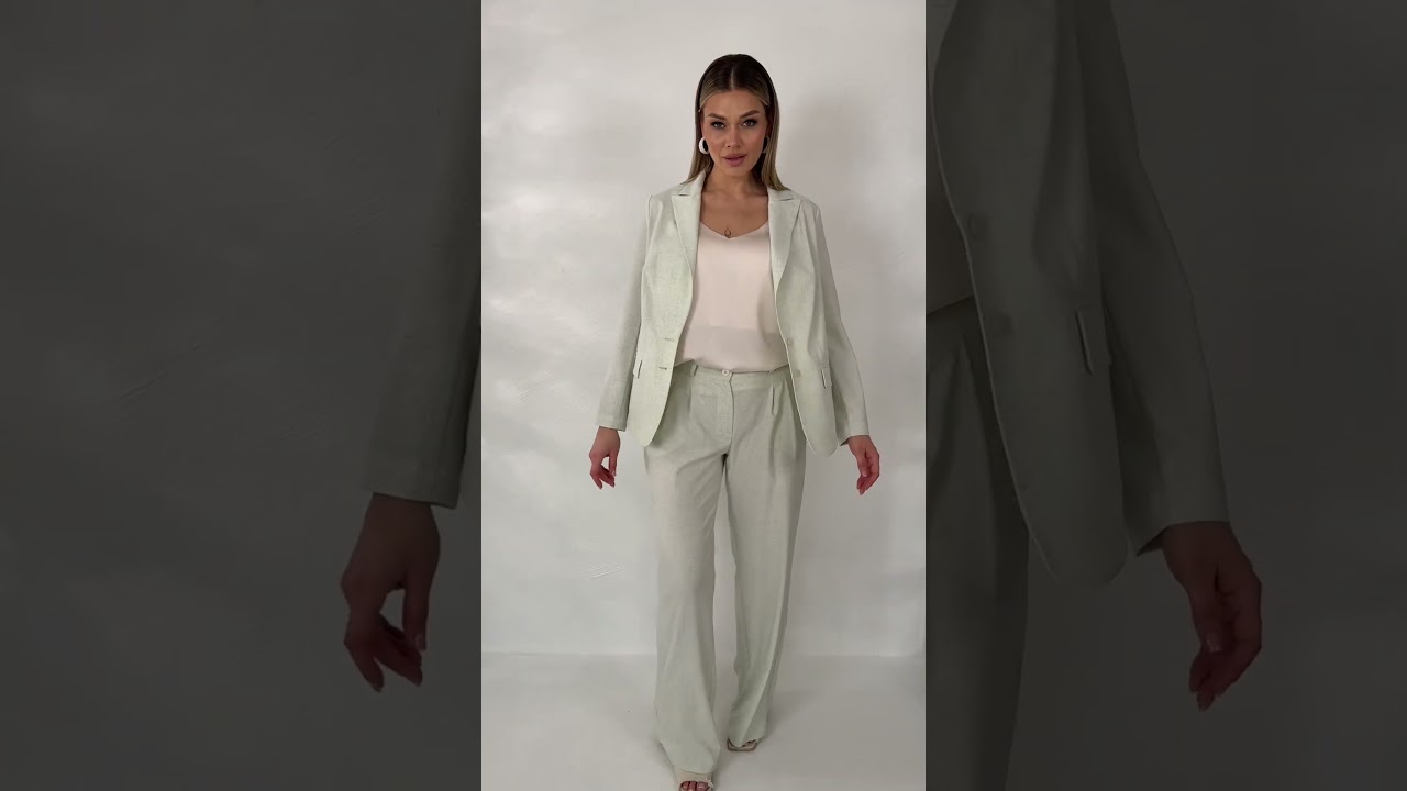Облегченный брючный летний костюм Мода-Юрс арт 2924 salatowyj  #fashionstyle    #fashion
