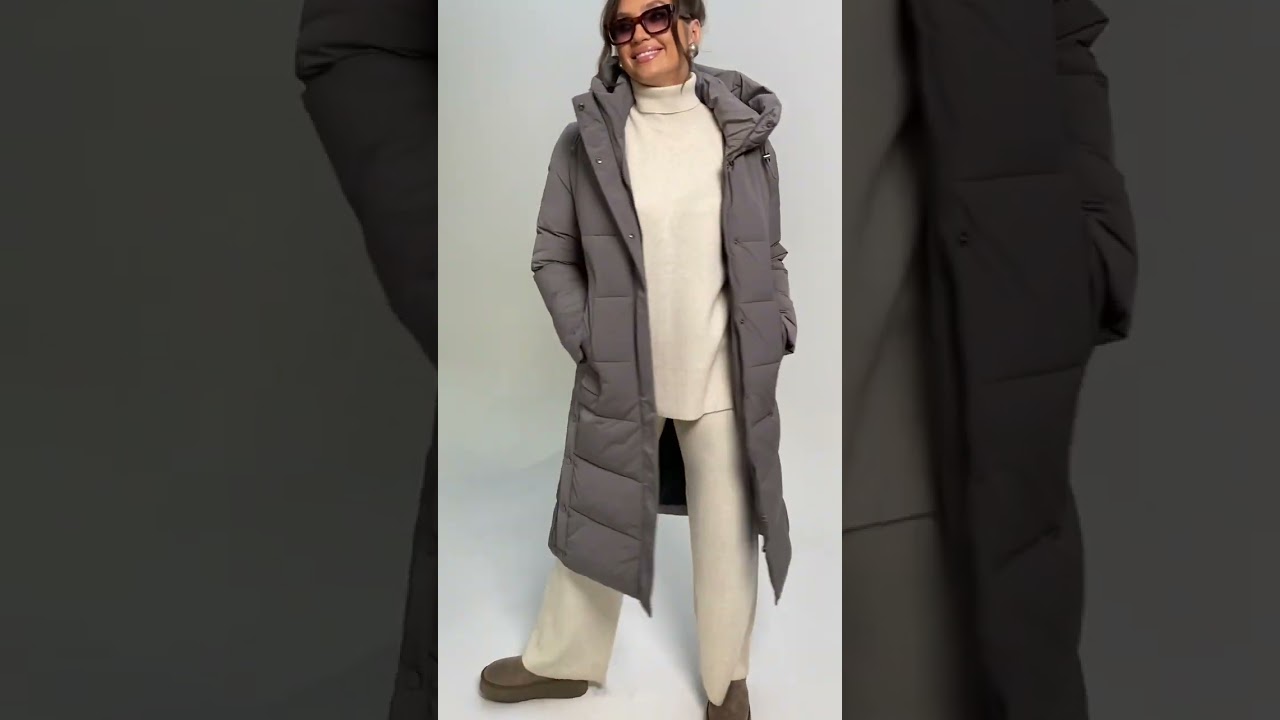 6291 пальто стёганое размерный ряд с 50 по 60 цвет какао