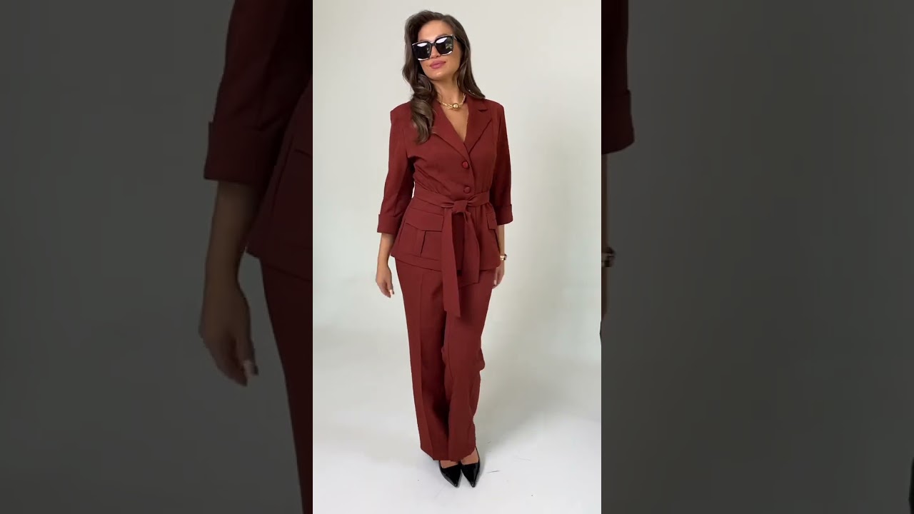 6195 костюм женский размерный ряд 50-56 цвет: медово коричневый #fashionstyle #чтомодно #fashion