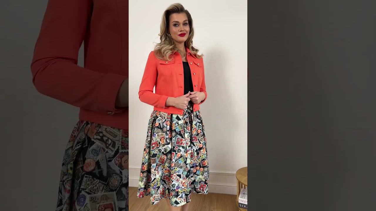 Комплект с джинсовой курткой Мода-Юрс арт. 2400 oranzh chernyj  #fashion  #модныепоказы
