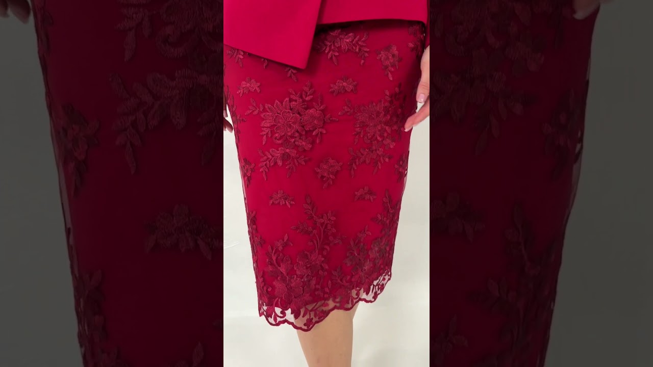 Нарядный комплект с юбкой из гипюра Мода-Юрс арт. 2962 wisnya  #fashion #брендыодежды #стиль
