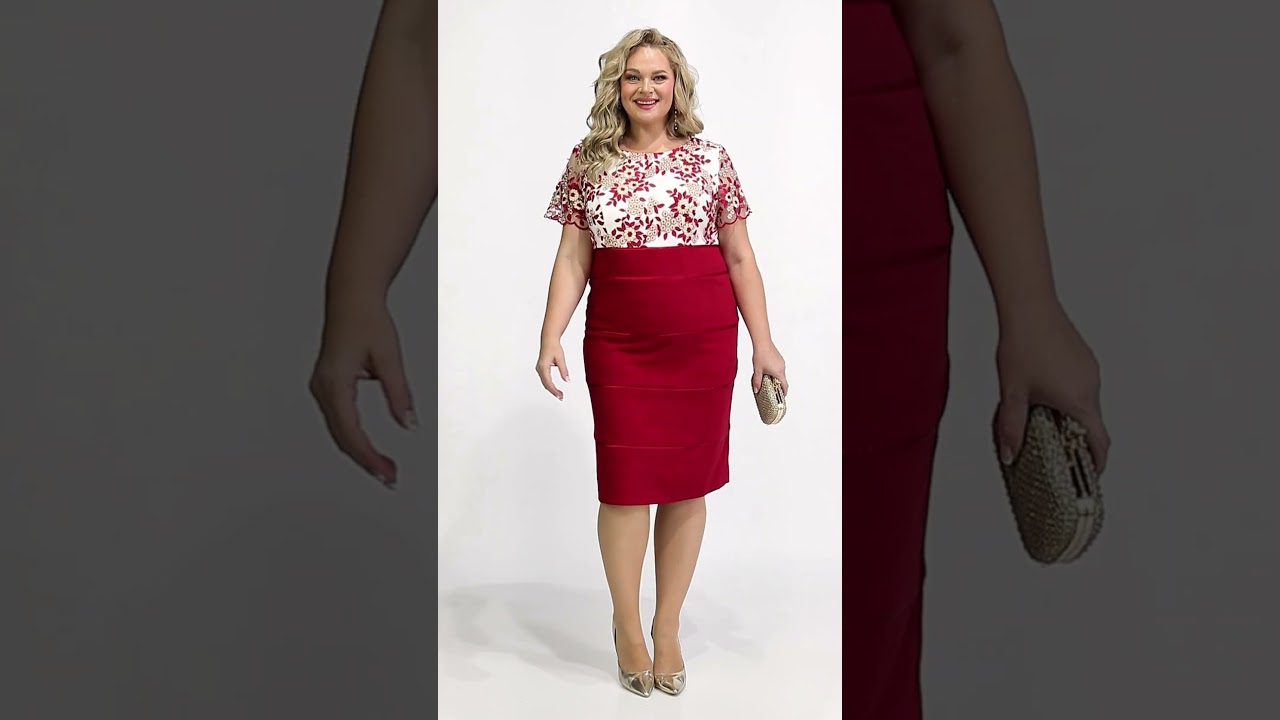 Платье нарядное Abbi Clothes 1037 (50-56) красных тонов #нарядноеплатье #размер #платье  #модно