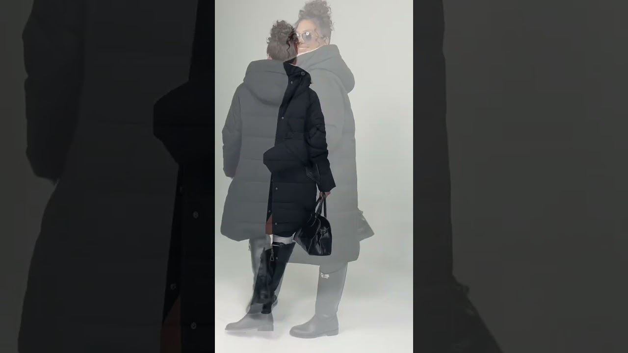 8019 пальто стёганное размерный ряд с 46 по 56 цвет чёрный