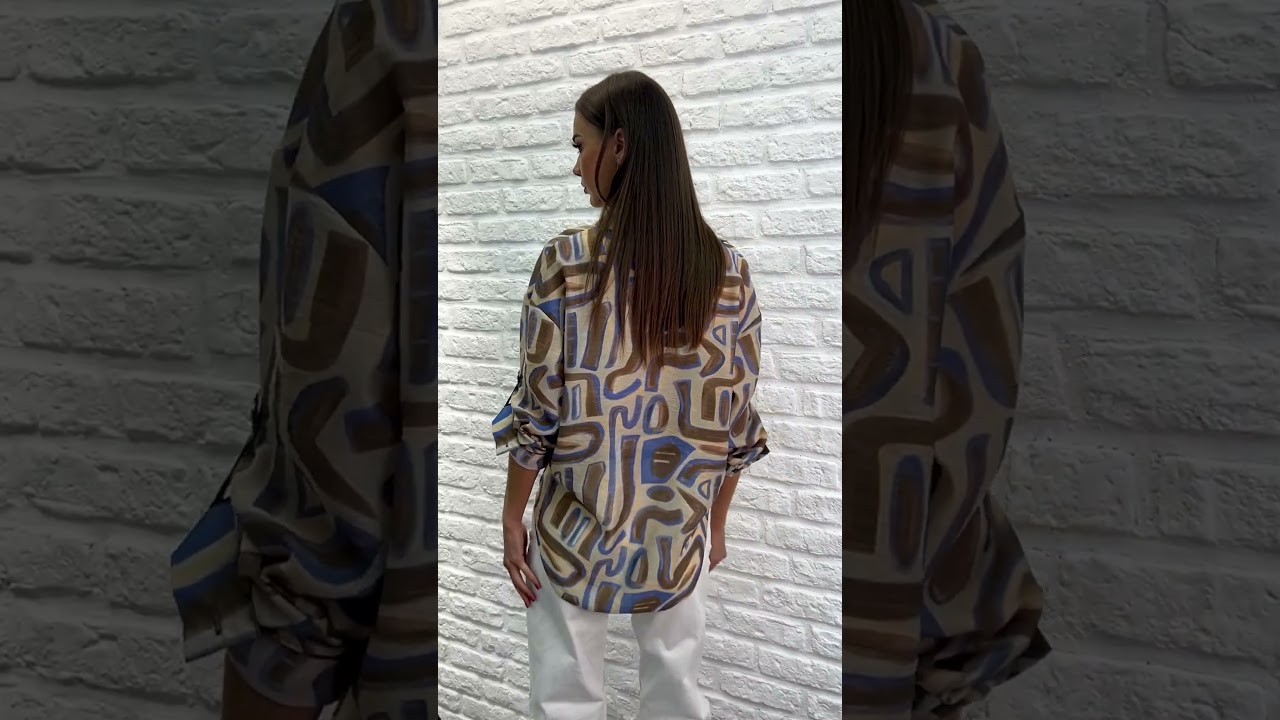Блуза-рубашка VIZAVI 725 принт #fashion #модныепоказы ##брендыодежд #fashionstyle #брендыодежды