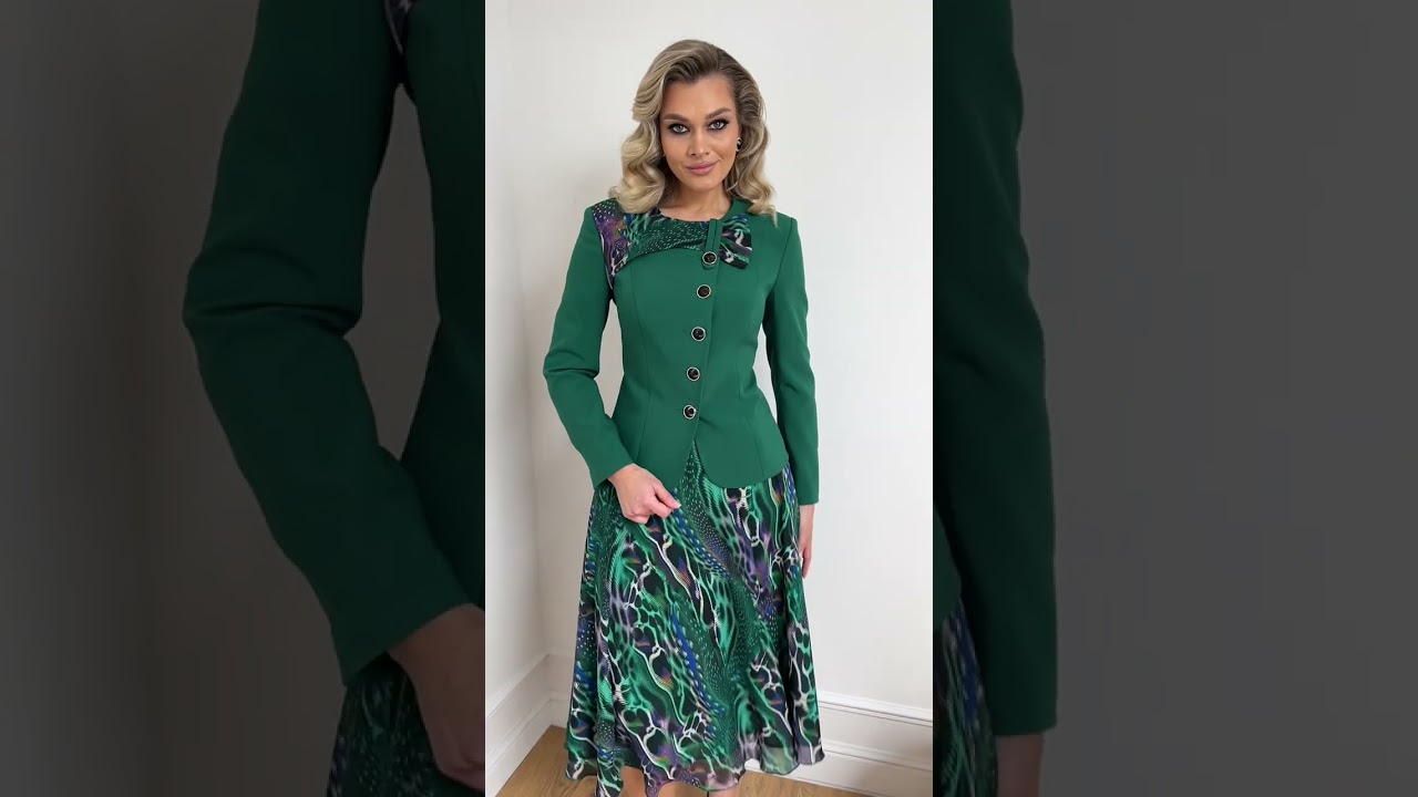 Нарядный костюм с юбкой из шифона Мода-Юрс арт. 2868 zelenyj  #fashion  #styling  #style