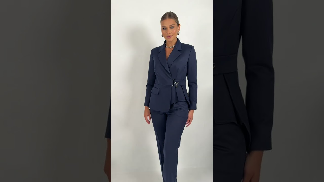 Классический брючный костюм-двойка Мода-Юрс арт 2926 temno sinij  #fashion  #брендыодежды  #style