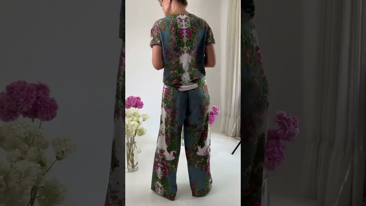 Легкий брючный летний костюм Мода-Юрс арт 2817 sero golyboj