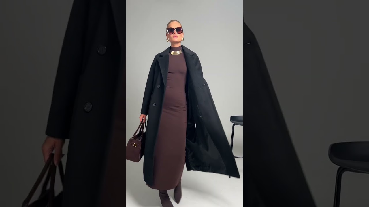 7017 пальто женское размерный ряд с 42 по 50 цвет чёрный