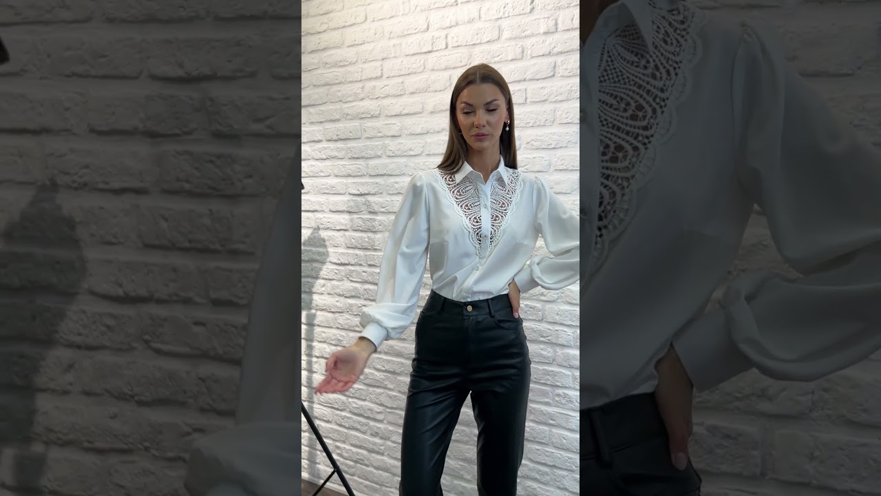 Кружевная блуза VIZAVI 748 белого молочного цвета