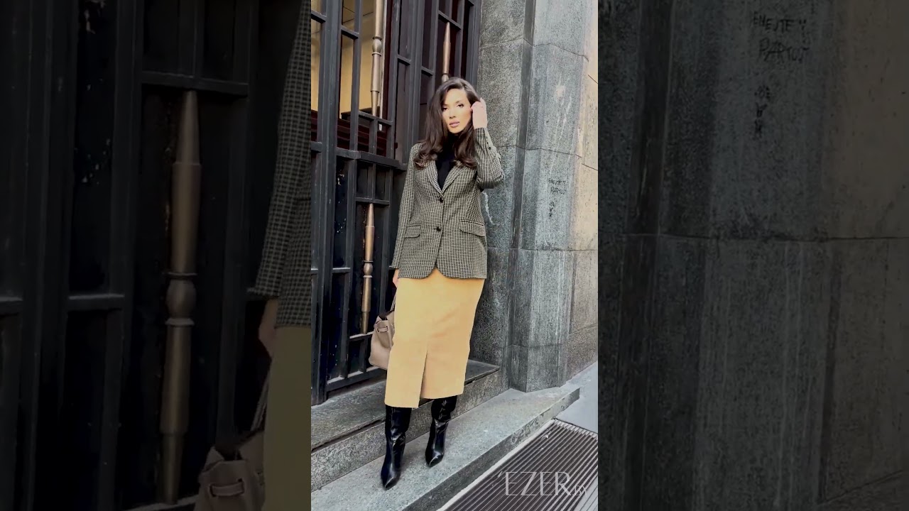 Юбка-миди из бежевого штрокса 'Ezer #shorts