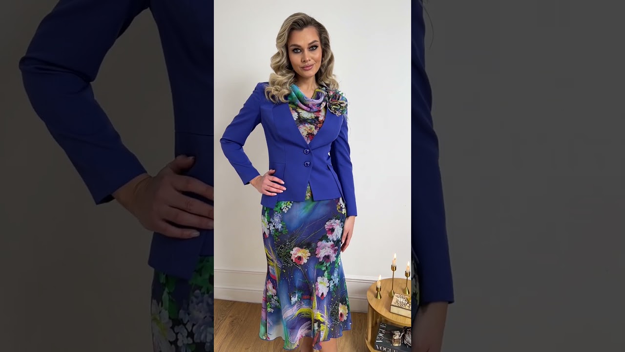 Нарядный комплект с платьем из шифона Мода-Юрс 2823 vasilek  #style  #стильныйlook  #styling
