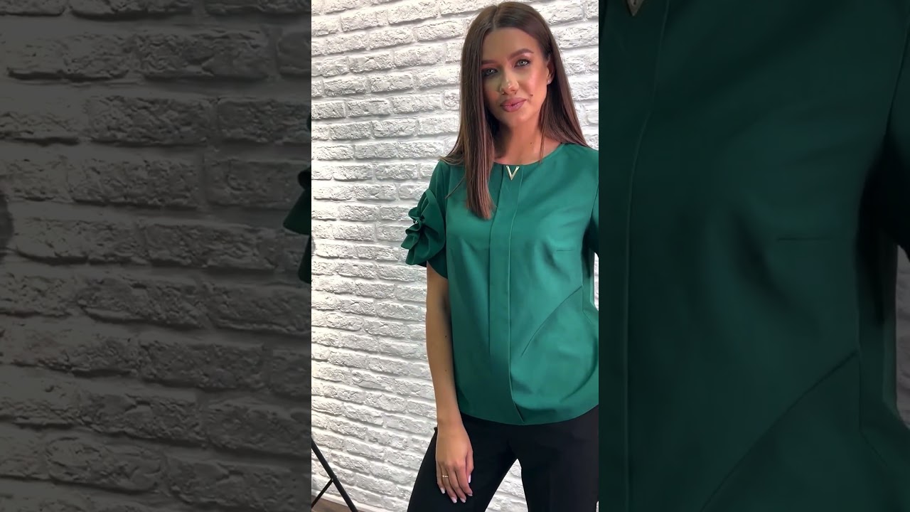 Блуза VIZAVI 722 изумрудного цвета #стильxl #fashion #fashionstyle #брендыодежды #look #style