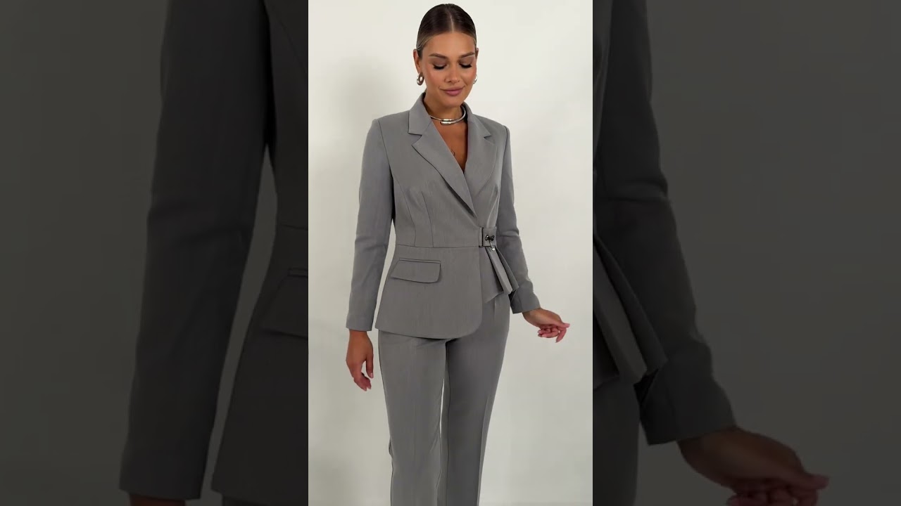 Классический брючный костюм Мода-Юрс арт. 2926 svetlo seryj  #fashionstyle  #fashion  #style