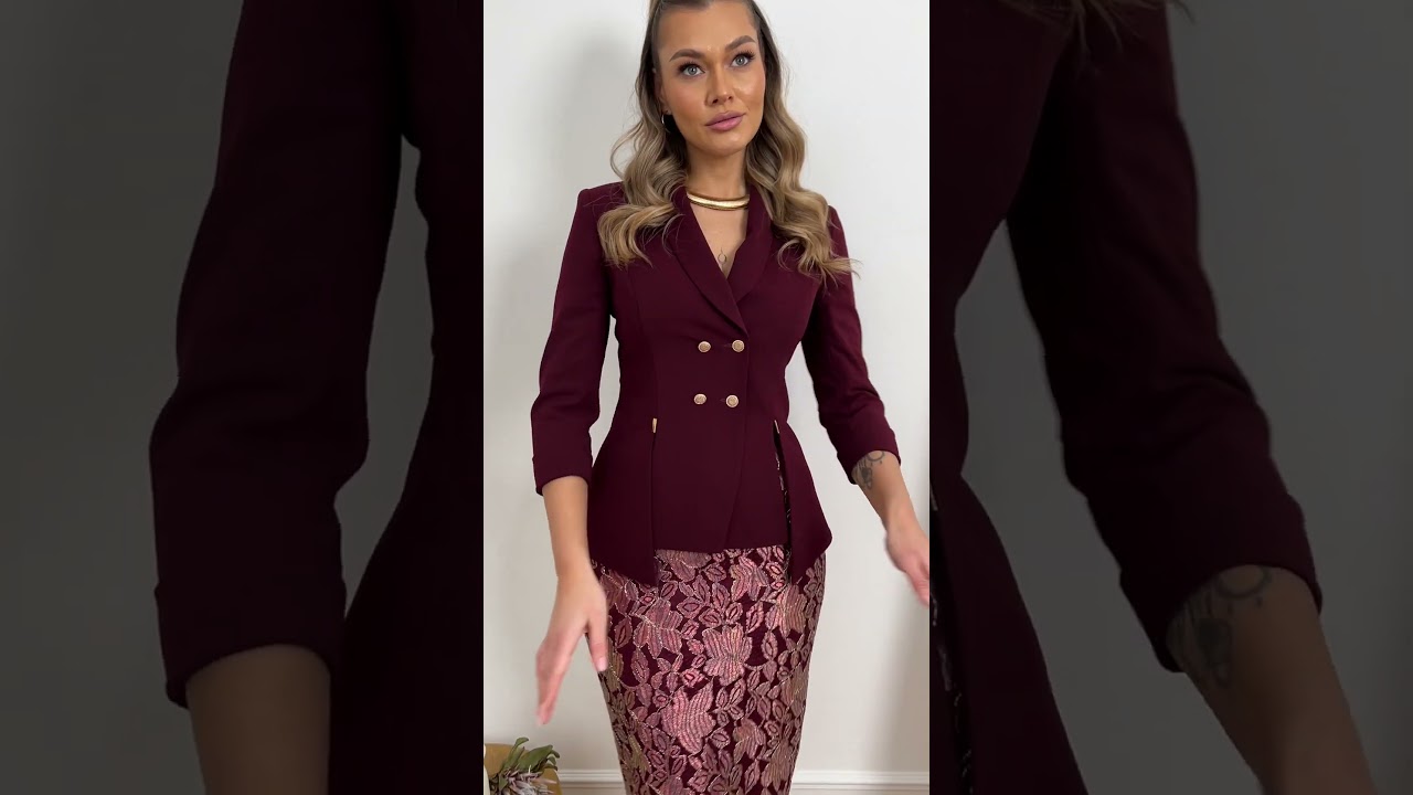 Костюм с гоипюровой юбкой Мода-Юрс арт. 2768-4 bordo  #fashion  #style  #стильныйlook