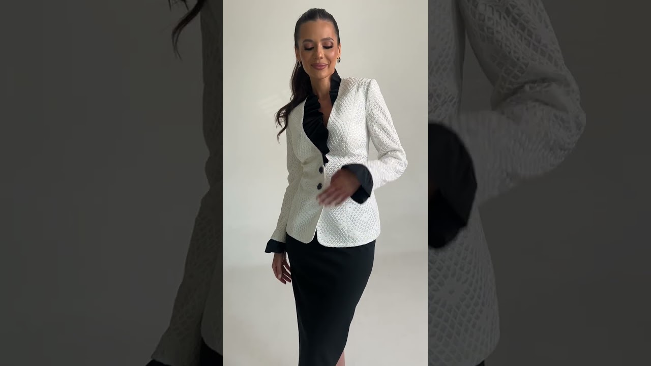 Костюм-двойка со съемными элементами Мода-Юрс 2838 belyj yzor  #fashion  #стильныйlook  #style