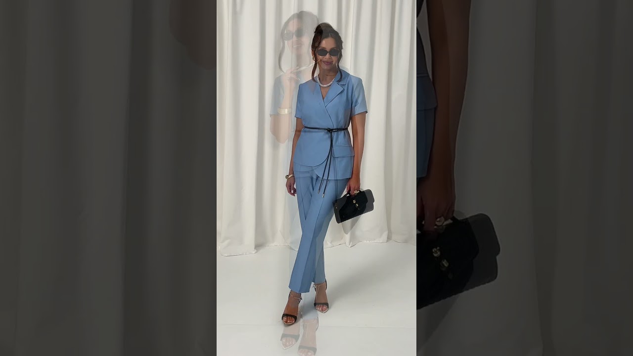 6451 костюм двойка размерный ряд с 48 по 54 цвет голубой