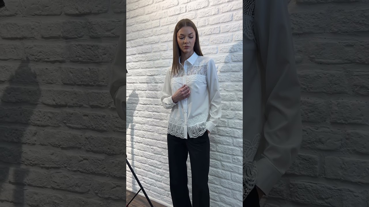 Кружевная Блуза VIZAVI 747 молочного белого цвета #fashion #fashionst #брендыодежды #стиль #одежда