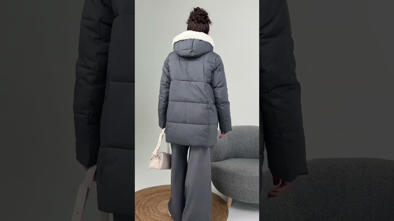 8021 пальто женское размерный ряд с 46 по 56 цвет графит