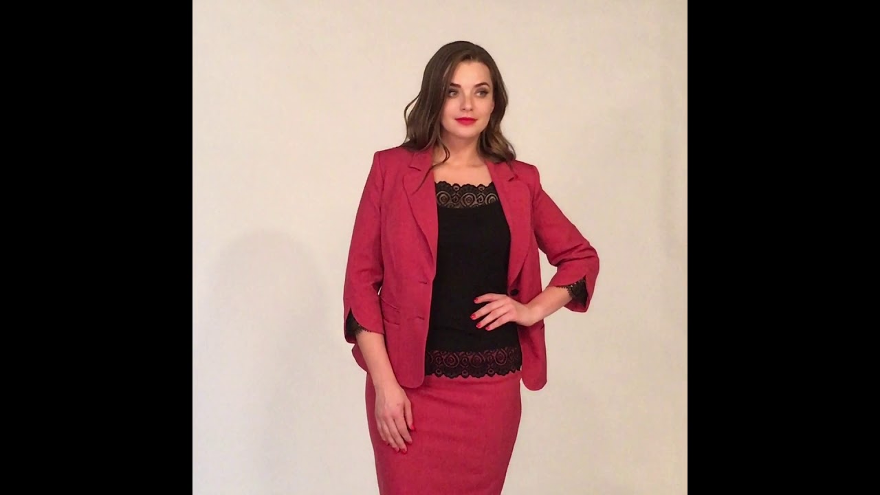 Костюм юбочный М 921 (вишня) размеры 48-52 LaKona белорусская одежда