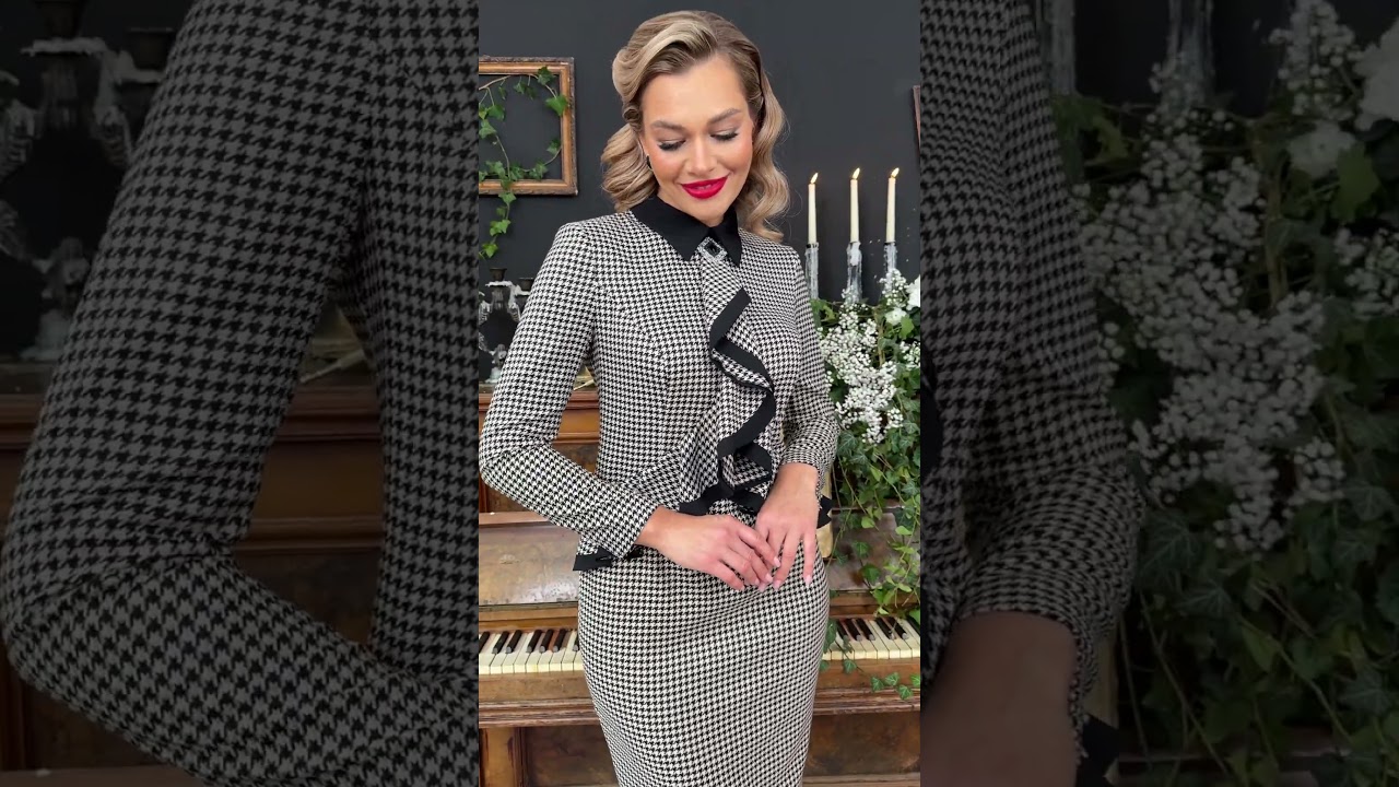 Платье классическое с воланом Мода-Юрс арт. 2575-1 коричневый  #fashion  #стильныйlook  #style