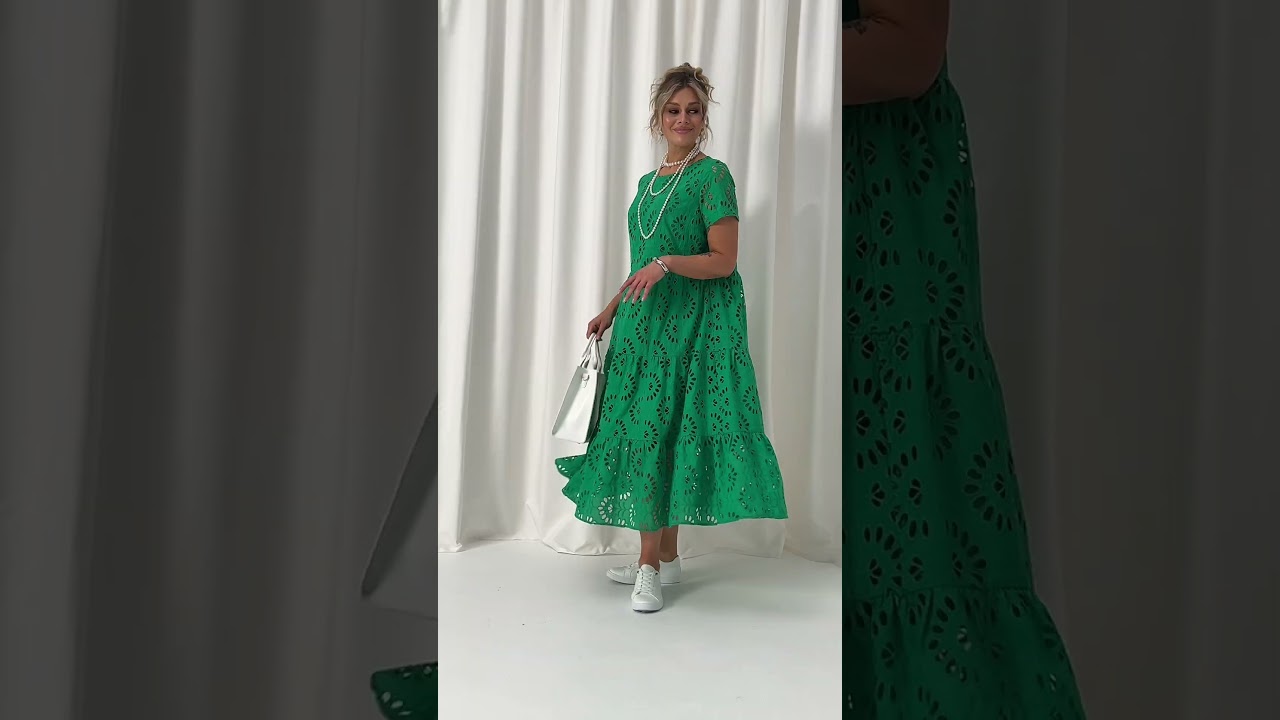 6462 платье из шитья размерный ряд с 48 по 54 цвет зелёный