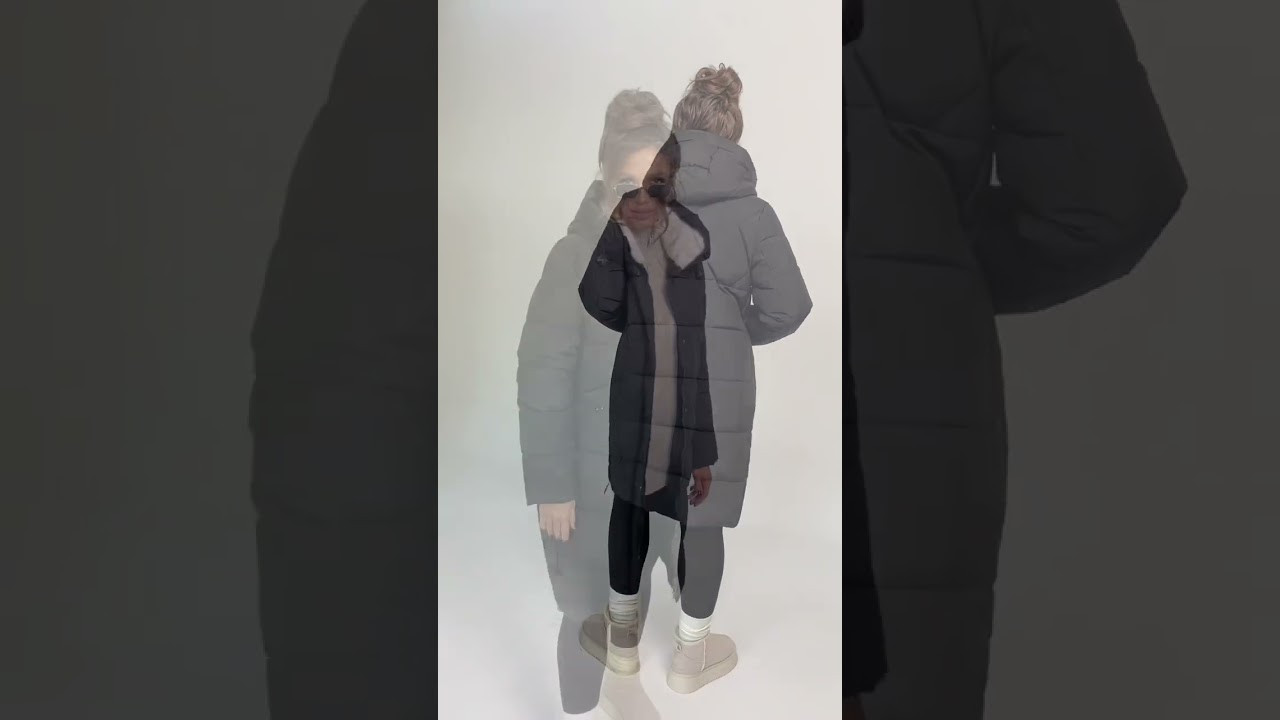 6299 пальто женское стёганое размерный ряд с 48 по 58 чёрный