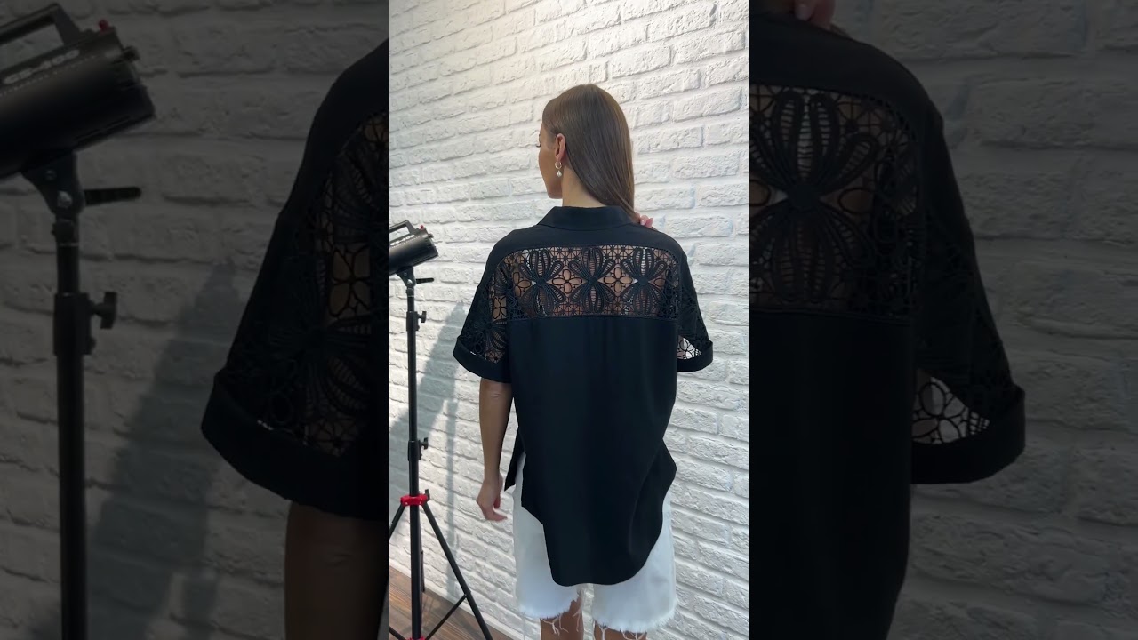 Блуза VIZAVI 724 черный цвет вискоза #fashion #модныепоказы #style #брендыодежды #блузка-рубашка