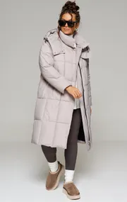Coat Beautiful & Free #6247 sero-bezhevyj