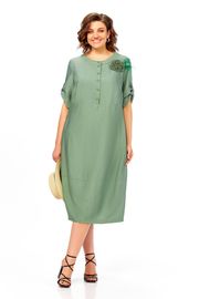 Платье Ольга Стиль арт. С1014 серо-зеленый