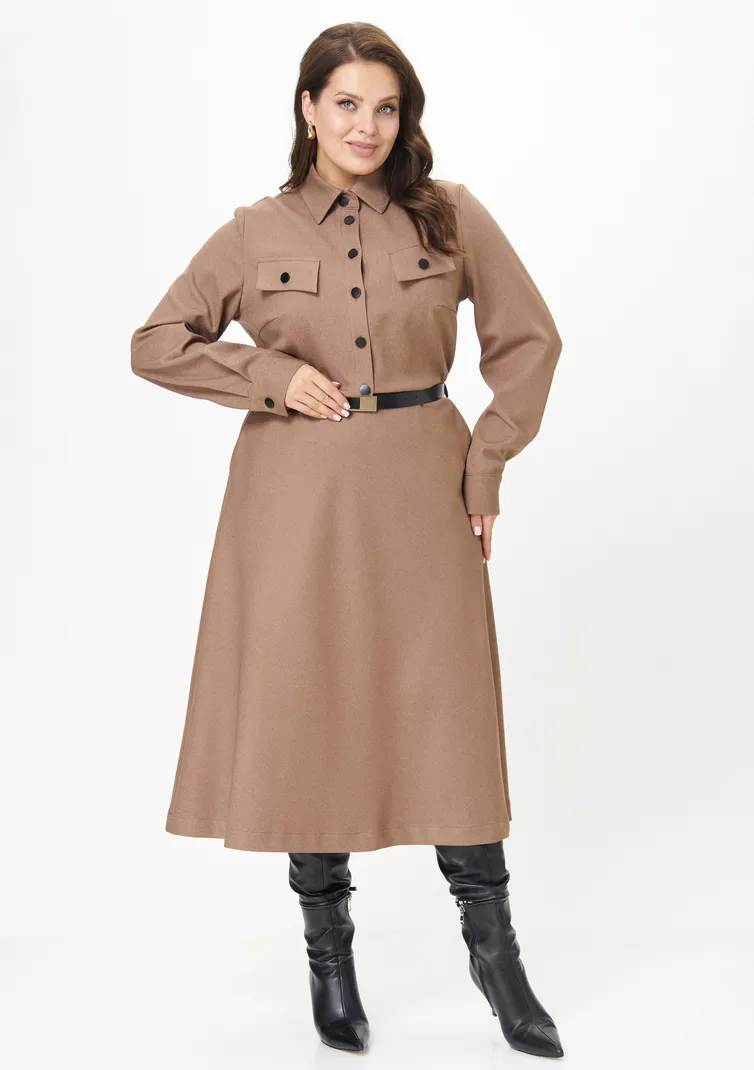 Sukienka Ava fashion #M-160 kapuchino