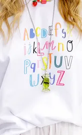 Koszulka Pirs 6831 belyj s printom «alfavit»